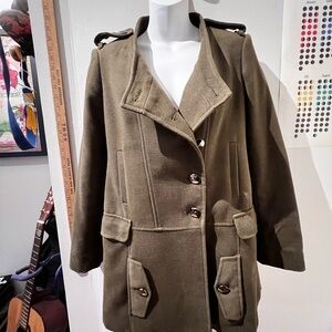 Olive Green Army Style Overcoat